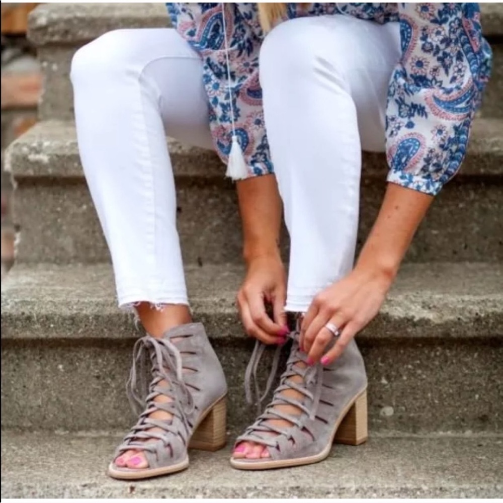 Jeffrey Campbell tie up booties